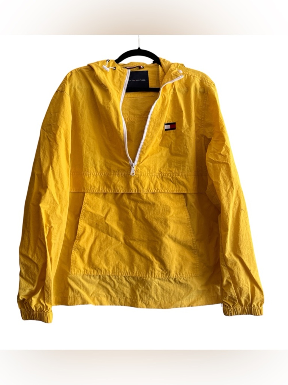💜4/$40 Tommy Hilfiger Bright Yellow Pullover Anorak Jacket